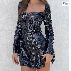 Beginning Boutique Black Sequin Party Dress